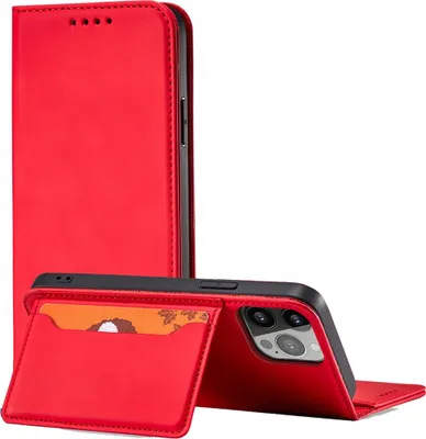 Produktbild von Hurtel Magnet Card Case, Folio, Apple, iPhone 14 Pro, 15,5 cm (6.1"), Rot