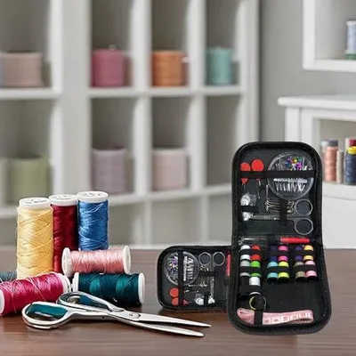 Produktbild von Famanu Nähset Tragbares Mini-Nähset für Anfänger und Reisende - Schwarz