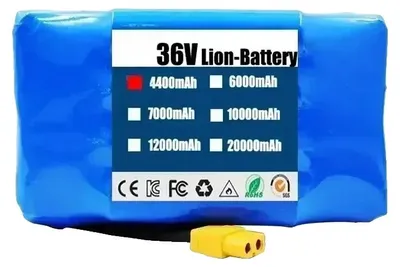 Produktbild von Wiederaufladbare Lithium-Ionen-Batterie, 36V, 4,4Ah Kapazität, 4400mAh
