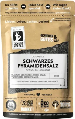 Produktbild von Schwarzes Pyramidensalz, schwarzes Salz, Lavasalz, Dekosalz, 75g