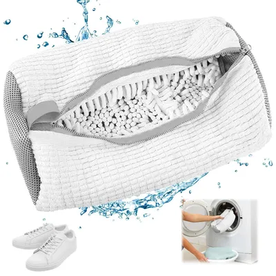 Image de Sac de lavage pour chaussures, anti-déformation, avec fermeture éclair, blanc, 1 pièce