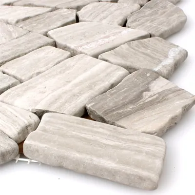 Produktbild von Mosaikfliesen Marmor Bruch Grau Streifen