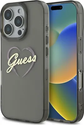Produktbild von Fall Guess Iml Herz Na Iphone 16 Pro - Schwarz