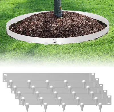 Produktbild von Jayseuw Rasenkante Schnecken Abwehr Verzinkt Blumenzaun Trennrand Gartenumrandung Stahl 100x18cm 80m Silber
