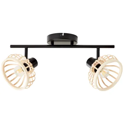 Produktbild von Brilliant Norah Spotrohr, 2-fach E14 Schwarz Natur 99738/76