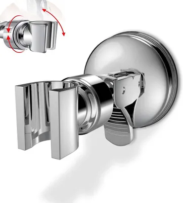 Produktbild von Duschkopfhalterung mit Saugnapf, verstellbare Duschkopfhalterung mit 360° drehbarem Duschkopfhalter für die Handbrause, abnehmbare Handbrausehalterung und Wandhalterung mit Saugnapf