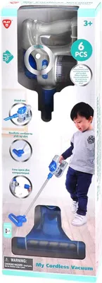 Produktbild von Playgo Akku-Staubsauger Grau-Blau – 6-teilig