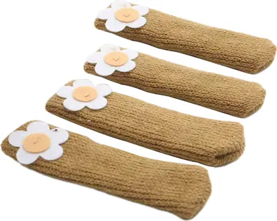 Produktbild von Stück gestrickte Stuhlbeinschoner, elastischer Möbelbeinschutz, rutschfeste Tischfußabdeckungen, Stuhlbeinstiefel zum Schutz des Bodens, reduziert Reibungsgeräusche