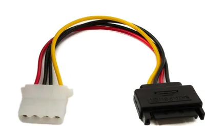 Zdjęcie produktu dla SYSTEM-S Kabel SATA 20 cm z wtyczką 15-pin na IDE 4-pin Molex do dysków twardych
