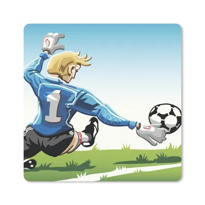 Produktbild von MuchoWow® Mauspad Mousepad Eine Illustration eines Torwarts, der den Fußball stoppt - Jungen - Mädchen - Kinder 30x30 cm - Mousepads - Maus Mat - Pad - Mausunterlage - Gaming