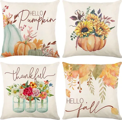 Produktbild von Kissenbezüge 45x45 cm Kissenhüllen 4er Set, Deko Kissenbezüge für Sofa Zimmer Zierkissenbezüge