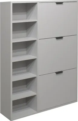 Produktbild von Schuhschrank >Bonnie< in kreidegrau matt lack - 95x126x25cm (BxHxT)