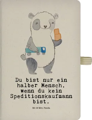 Produktbild von Mr. & Mrs. Panda din a5 notizbuch Speditionskaufmann Herz - Transparent - Geschenk, Journal, Kariert, Tagebuch, Notizheft, Reisetagebuch