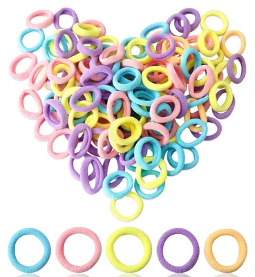 Image de 120 élastiques à cheveux Fille Bébé Tresse Élastique Mini bandeau 5 couleurs