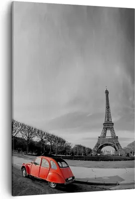 Produktbild von Bild auf Leinwand - Leinwandbild - Einteilig - Auto Eiffle Kultur Architektur - 50x70cm - Wand Bild - Wanddeko - Wandbilder - Leinwanddruck - Wanddekoration - Leinwand bilder - Wandbild - PA50x70-2655
