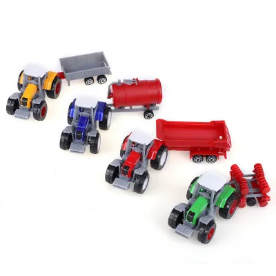 Produktbild von 4 Stück/Set 1:64 Skala hohe Simulation landwirtschaftlichen Landwirt Fahrzeugmodell Mini Kinder Auto Spielzeug