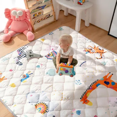 Productafbeelding van Solidchoice - Extra Dikke Vouwbare Baby Speelmat 180 x 150 cm - Machine Wasbaar