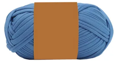 Produktbild von Häkelgarn Polyester Blau 100g Bändchengarn zum Stricken und Häkeln
