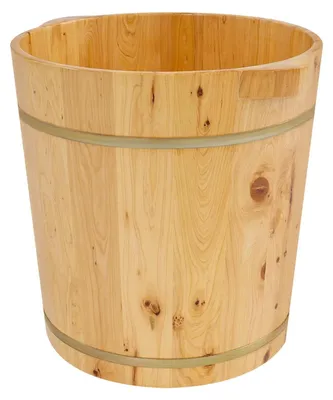 Produktbild von Fußbad Holzeimer - Badefass - Höhe 40 cm - Durchmesser 36,5 cm - Fassungsvermögen 10–15 l - Für kochendes Wasser - Wellness zu Hause