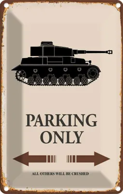 Produktbild von vianmo Blechschild 30x20 cm Panzer parking only Parkplatzschild