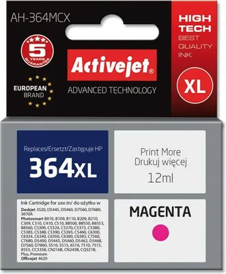 Immagine prodotto di Activejet AH-364MCX ink (replacement for HP 364XL CB324EE; Premium; 12 ml; magenta)