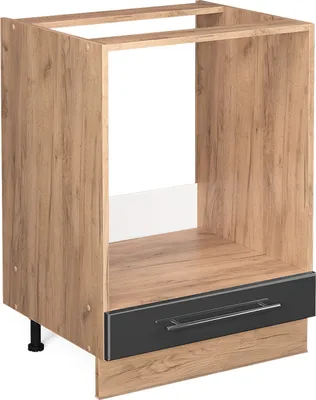 Produktbild von Vicco Herdumbauschrank Fame-Line, 60 cm ohne Arbeitsplatte, Anthrazit Hochglanz/Goldkraft Eiche
