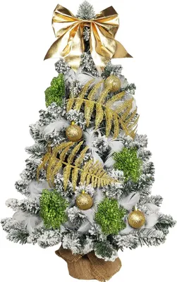 Produktbild von Geschmückter künstlicher Weihnachtsbaum HARMONIC CHAMPAGNE 60 cm mit LED-BELEUCHTUNG IM TOPF