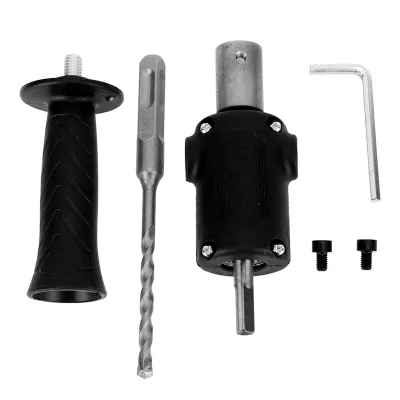 Image de Tête de conversion pour marteau perforateur – tête de perçage à percussion électrique pour perceuse et marteau rotatif, accessoire d'outillage noir