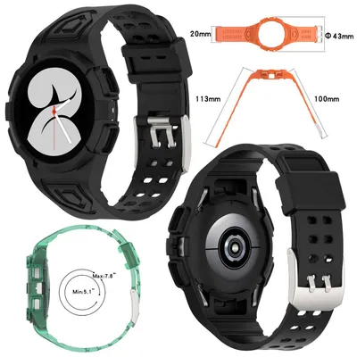 Image de Bracelet en silicone avec protection du boîtier pour Samsung Galaxy Watch 4 Classic 46 mm