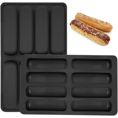 Produktbild von 2er Set Silikon Backform für Müsliriegel 8 Mulden Rechteckig Schwarz