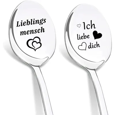 Obrázok produktu pre Sada dvoch lyžičiek s gravírovaním "Milujem ťa", nerezová oceľ, 19 cm