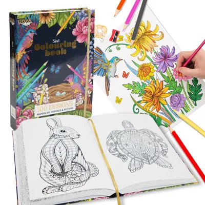 Productafbeelding van Joya Creative Luxe Kleurboek voor Volwassenen A4 2026 Editie – 300 Botanische, Dieren- en Mandala Kleurplaten