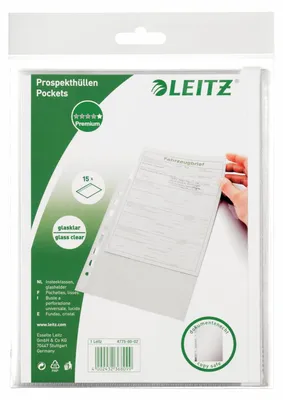 Obrázok produktu pre Obal na brožúru Leitz polypropylén krištáľovo číry A5 15ks