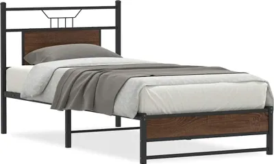 Obrázok produktu pre vidaXL Rám postele bez matraca Hnedý dub 75x190 cm Materiál na báze dreva