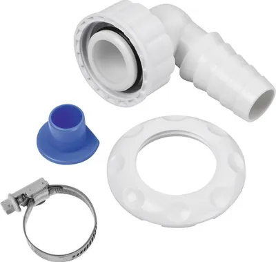 Produktbild von Xavax Winkel Schlauchtülle, für Wandeinbau Siphons ohne Reinigungsöffnung (Geräteanschlusstülle, für Abwasserschlauch Waschmaschine/Ablaufschlauch Geschirrspülmaschine, Winkel Schlauchverschraubung)