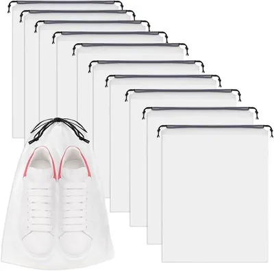 Produktbild von PolkaHome® Schuhbeutel 24 Stück, wasserabweisend, staubdicht, mit Kordelzug, Schuhsack für Reisen, Aufbewahrungstasche, Organizer für