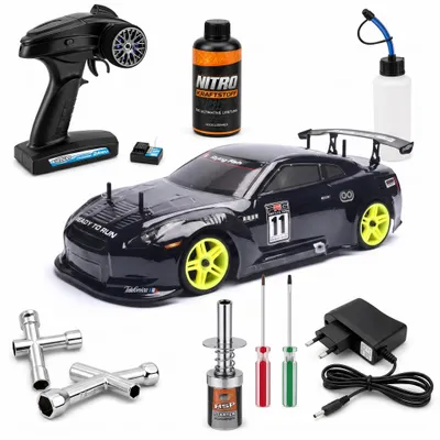 Produktbild von HSP On-Road GTR RC Hochgeschwindigkeits-Verbrenner-RC Auto – VX18 CXP Motor, 2,4 GHz Steuerung, bis zu 60 km/h, 2,5 kg, robustes Design, ideal für Rennen und Freizeit, perfekte Kontrolle für Fahranfänger und Profis