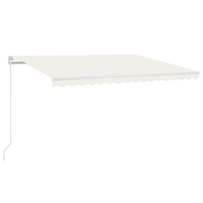 Obrázok produktu pre Ručne zaťahovacia markíza s LED 400x300 cm krémová