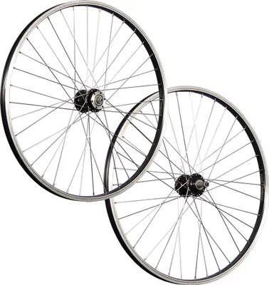 Produktbild von 26 Zoll Laufradsatz Aluminiumfelge Edelstahlspeichen Büchel 6 Loch Disc schwarz