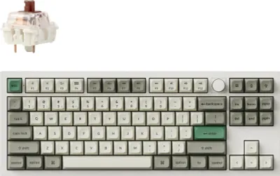Produktbild von Keychron Q3 Max QMK/VIA Kabellose Mechanische Tastatur, QWERTY US, Knob, Shell White / Gateron Jupiter Brown Q3M-P3