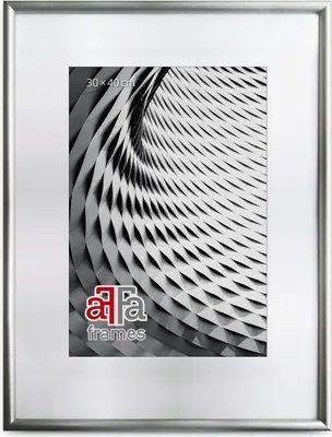 Zdjęcie produktu dla Rama do zdjęć FramesFactory, drewniana, w kształcie listwy, format 30x40 cm, kolor srebrny, wykonana z akrylu