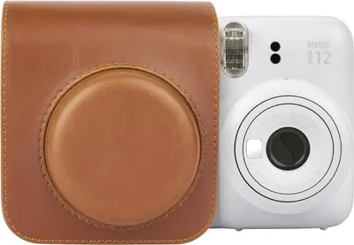 Produktbild von Protective Case for Fuji/Fuji Instax Mini 12 Instant Film Camera - PolyurethanLeather Mini 12 Camera Case Bag with Photo Pocket - with Adjustable Shoulder Strap - Retro Brown