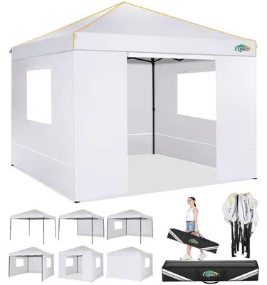 Produktbild von Faltpavillon 3x3m Wasserdicht Stabil mit 4 Seitenteilen Pop Up UV-Schutz 50+ Weiß