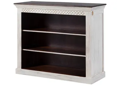 Image de MASSIVMOEBEL24 | Étagère  120x45x100 en bois de manguier/ acacia blanc ciré CASTLE-ANTIK #109