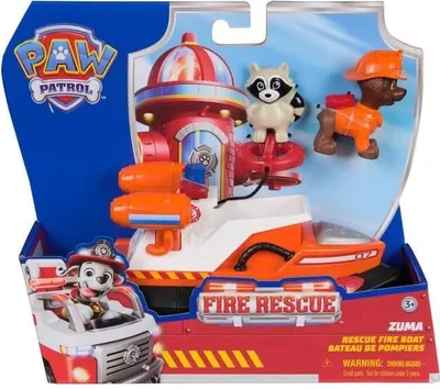 Produktbild von SPINMASTER Zuma Figur, Fire Rescue Fahrzeug, Paw Patrol, Waschbär Rettung, 15 cm, Ab 3 Jahren