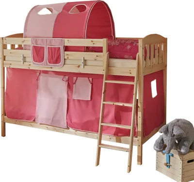 Produktbild von Etagenbett "Erni" Country Kiefer Natur (Rosa-Pink)