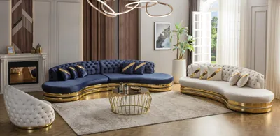 Produktbild von Moderne Chesterfield Sofagarnitur r Viersitzer 3-Sitzer Sessel
