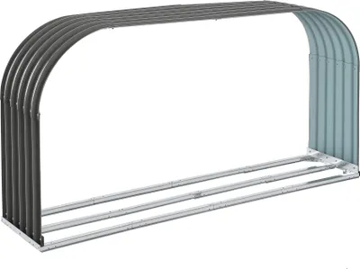 Produktbild von Wetterbeständiges Brennholzregal aus Stahl, 212x46x112 cm, Grau