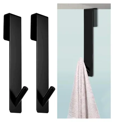 Produktbild von 2 Stück Handtuchhalter für Duschwand Haken Schwarz