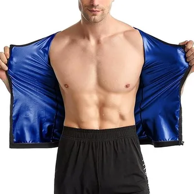 Produktbild von Sauna Anzug Herren, Herren Sauna Shirt Kurzarm, Schweiß Shirt Männer Rundhalsausschnitt, Sweat Schwitzen T-Shirts Für Herren Männer - M